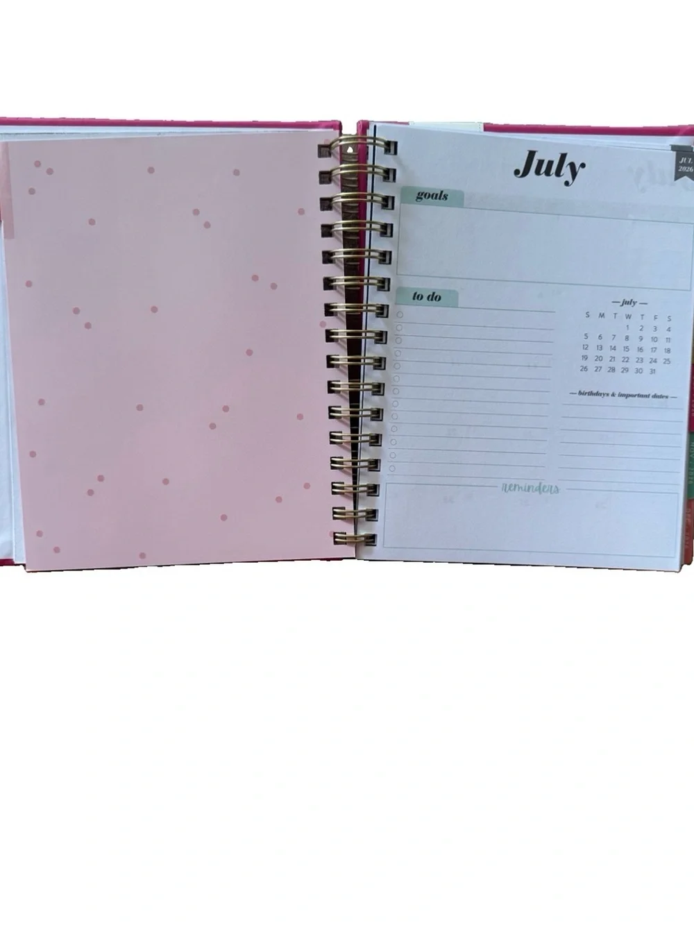 Eccolo Planner 2026- 2027 18-Month Weekly & Monthly Planner Hard Cover 8x7.5”